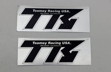 Load image into Gallery viewer, 2 x TOOMEY RACING USA ANODIZED ALUMINUM SILENCER LABEL STICKER ELBLEM