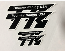 Load image into Gallery viewer, 4 x TOOMEY RACING STICKER PACK (2 LG 8", 2 SM 4") VINYL, NOT ALUMINUM ONES
